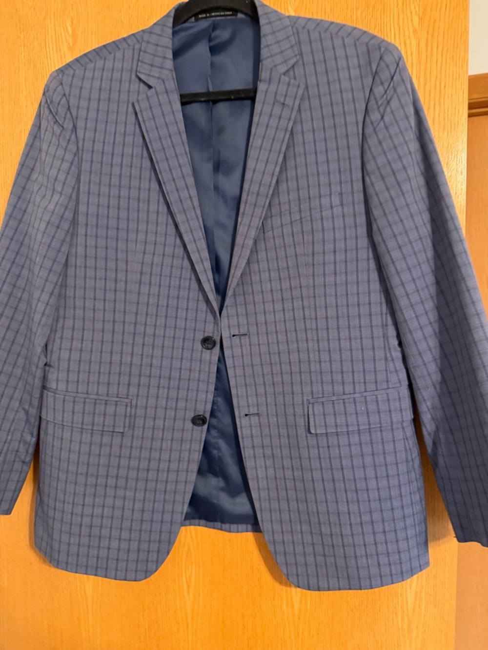 Perry Ellis Navy Windowpane Check Sport Coat